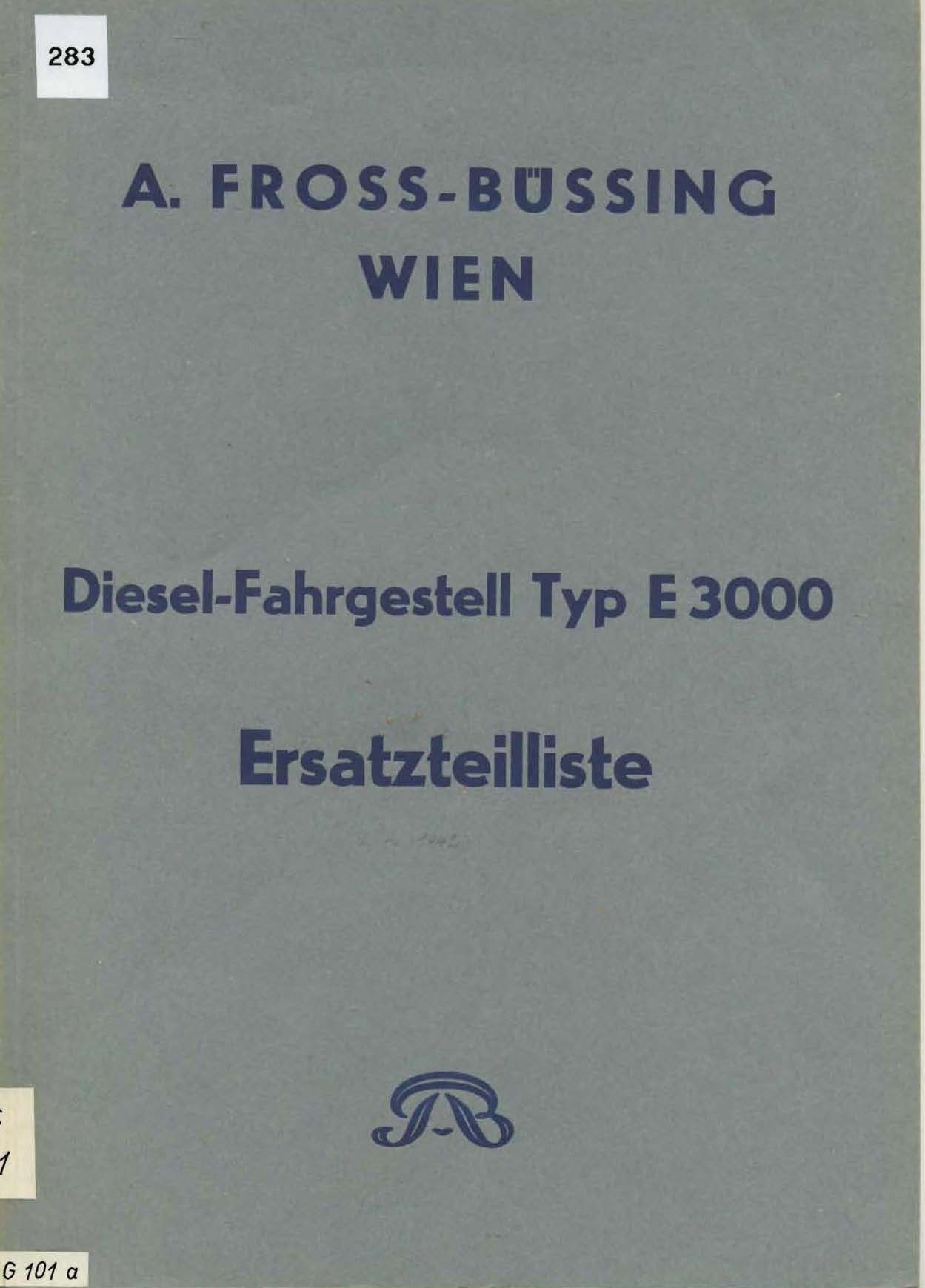 Ersatzteilliste, Diesel-Fahrgestell Typ E3000
