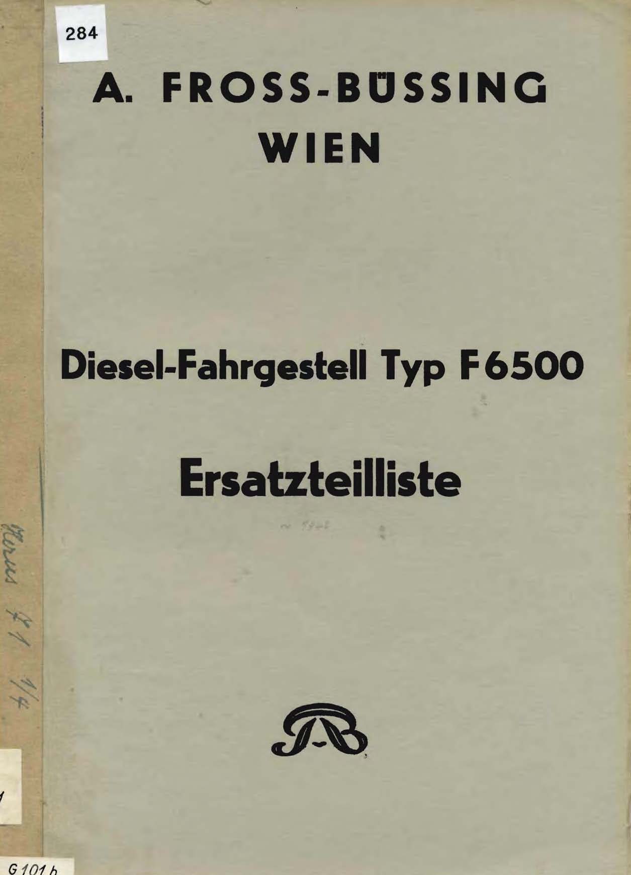 Ersatzteilliste, Diesel-Fahrgestell Typ F6500