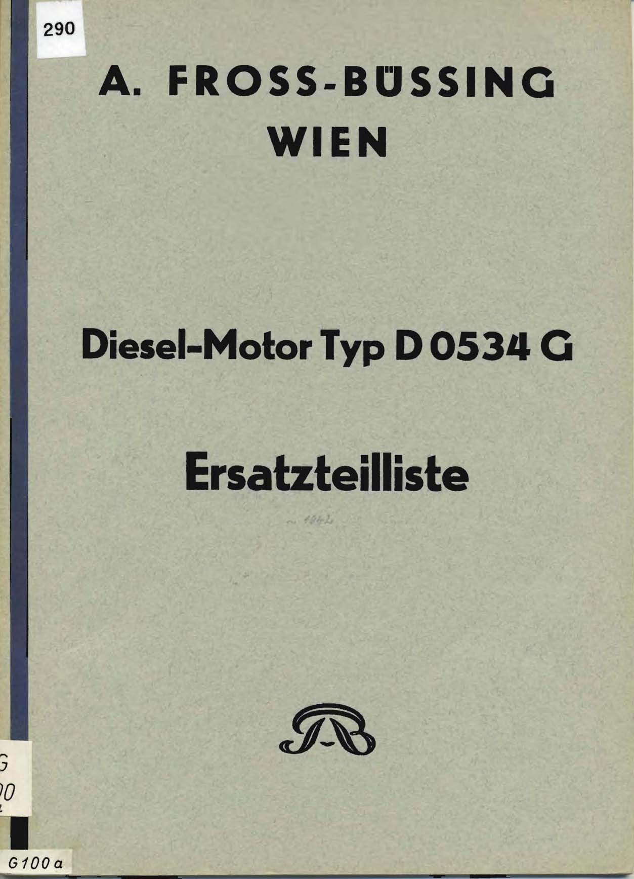 Ersatzteilliste Dieselmotor Typ D 0534G
