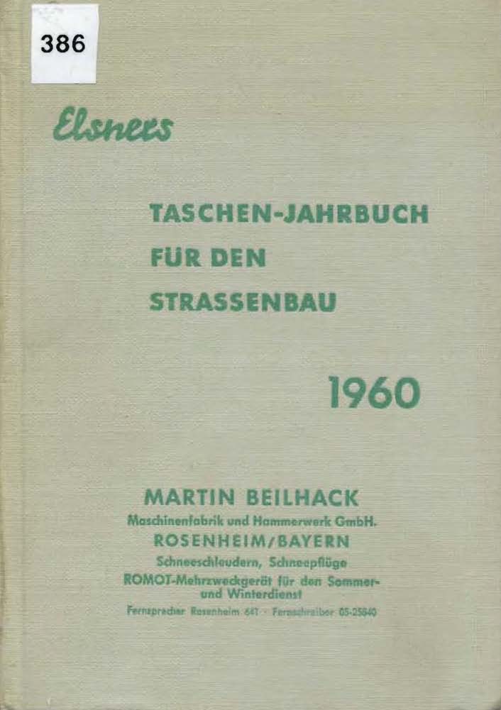 Taschen-Jahrbuch für den Strassenbau 1960