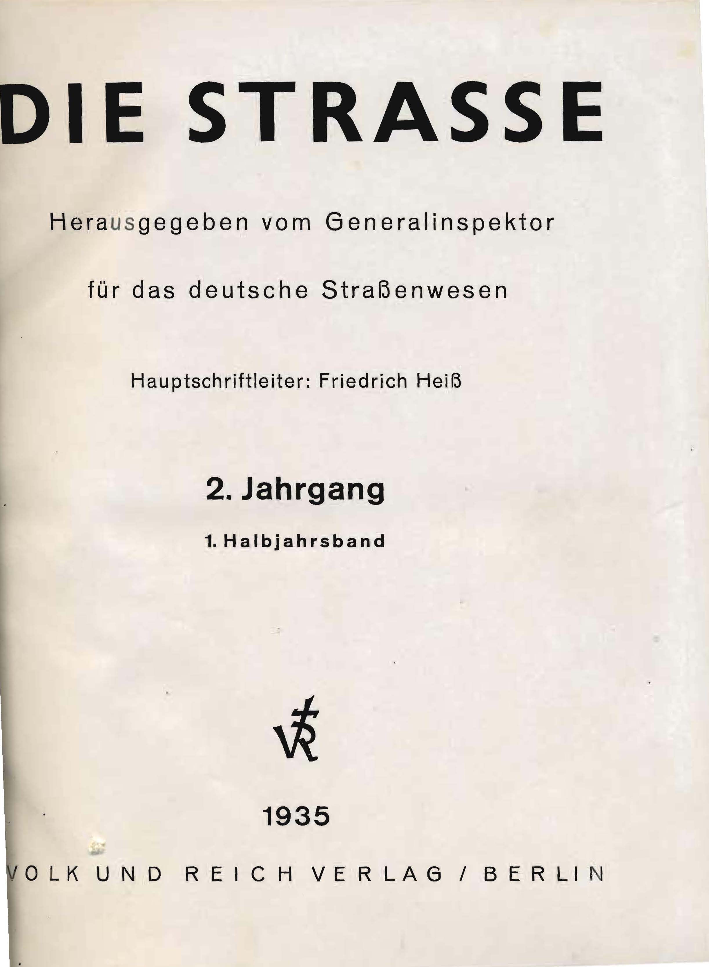 Die Straße, 2. Jahrgang 1935, 1. Halbjahrsband
