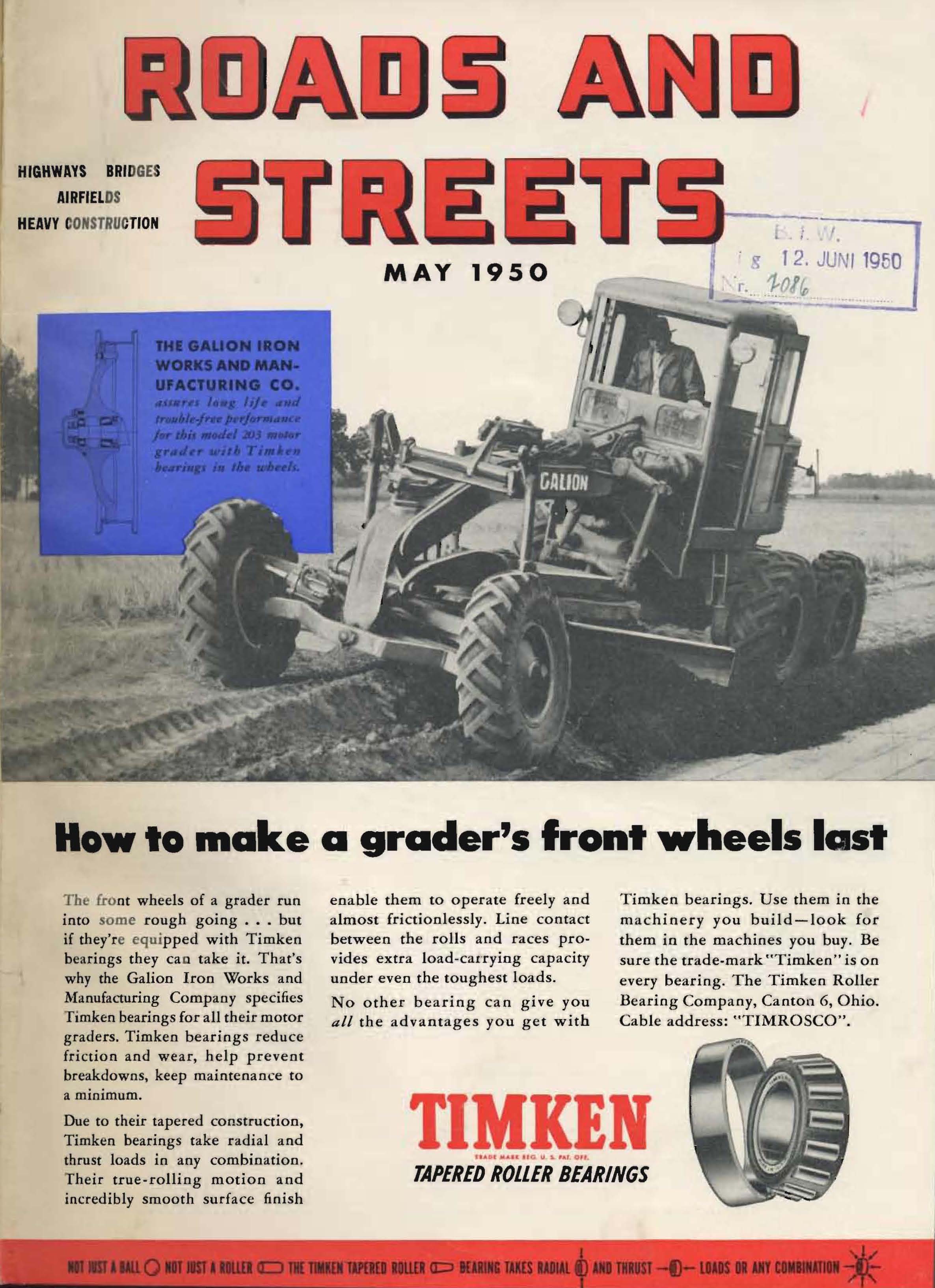 Roads and Streets, 1950, amerikanisches Magazin,                               komplett in englisch