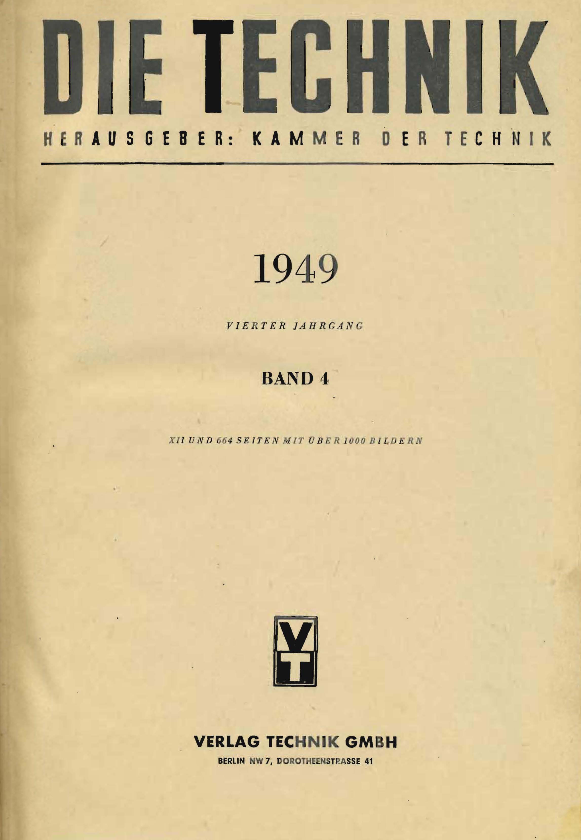 Die Technik, 1949, Vieter Jahrgang, Band 4