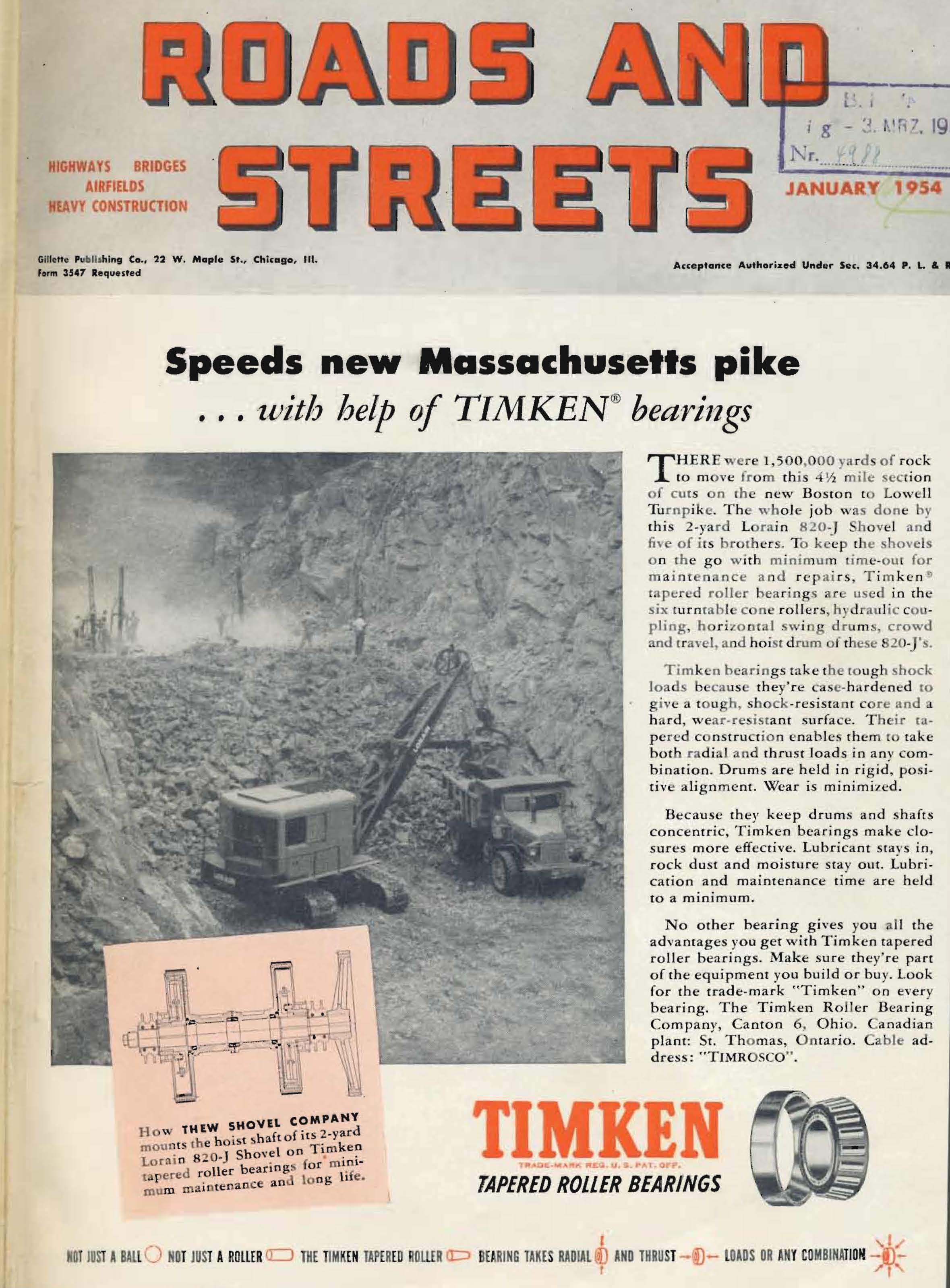 Roads and Streets, 1954, amerikanisches Magazin,                               komplett in englisch
