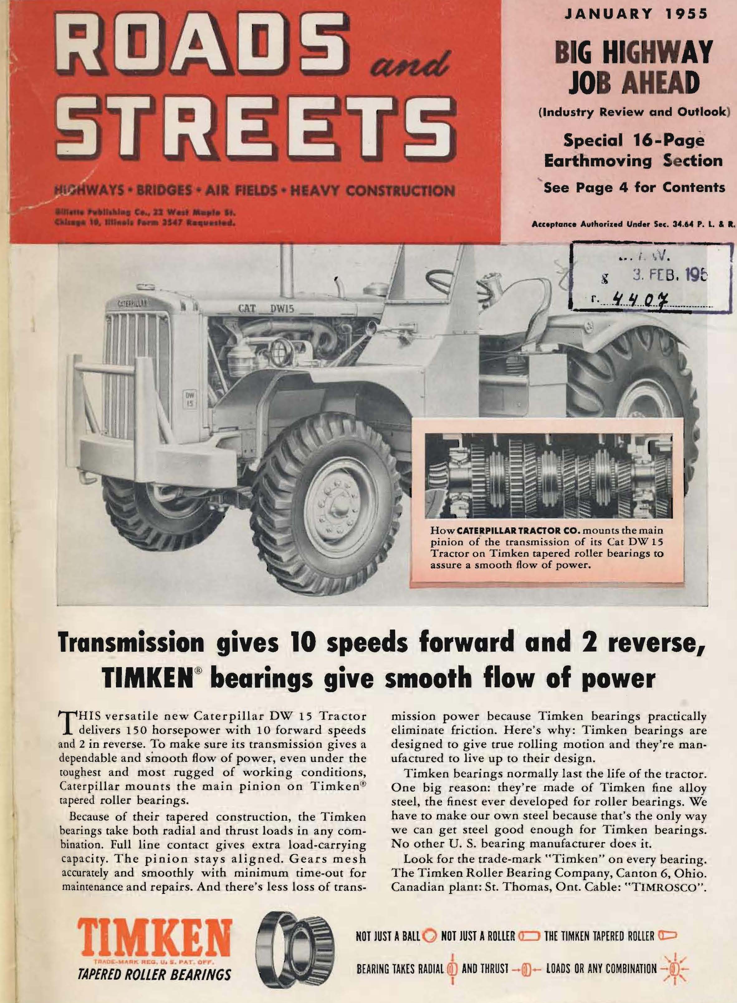 Roads and Streets, 1955, amerikanisches Magazin,                               komplett in englisch