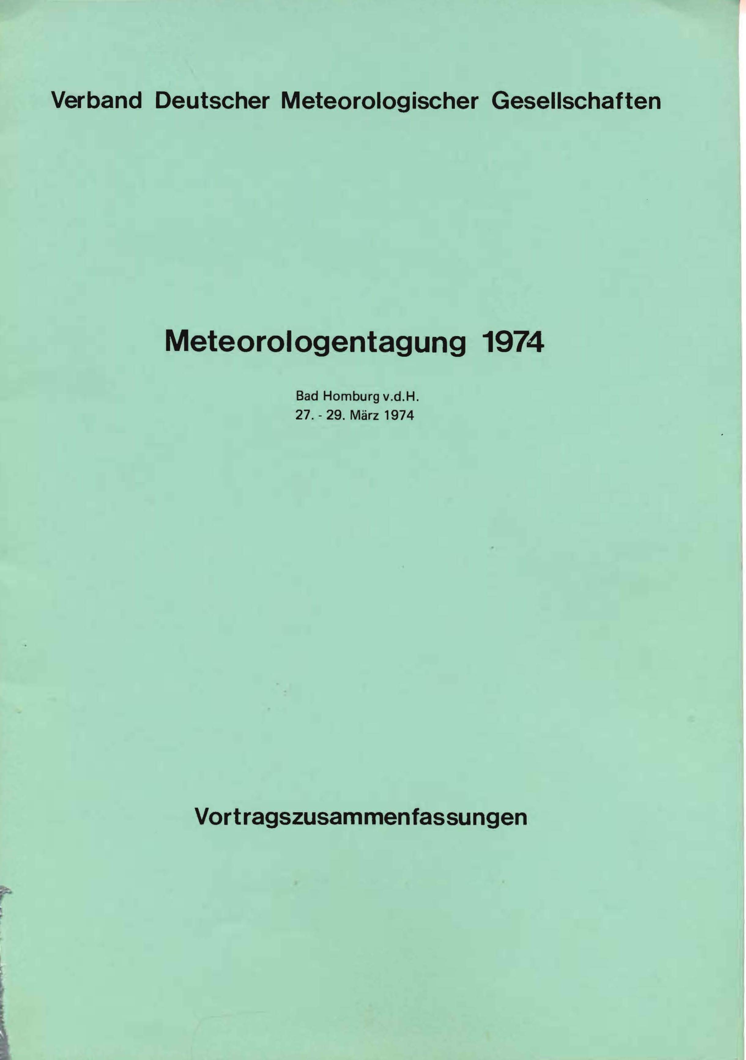 Meterologentagung 1974