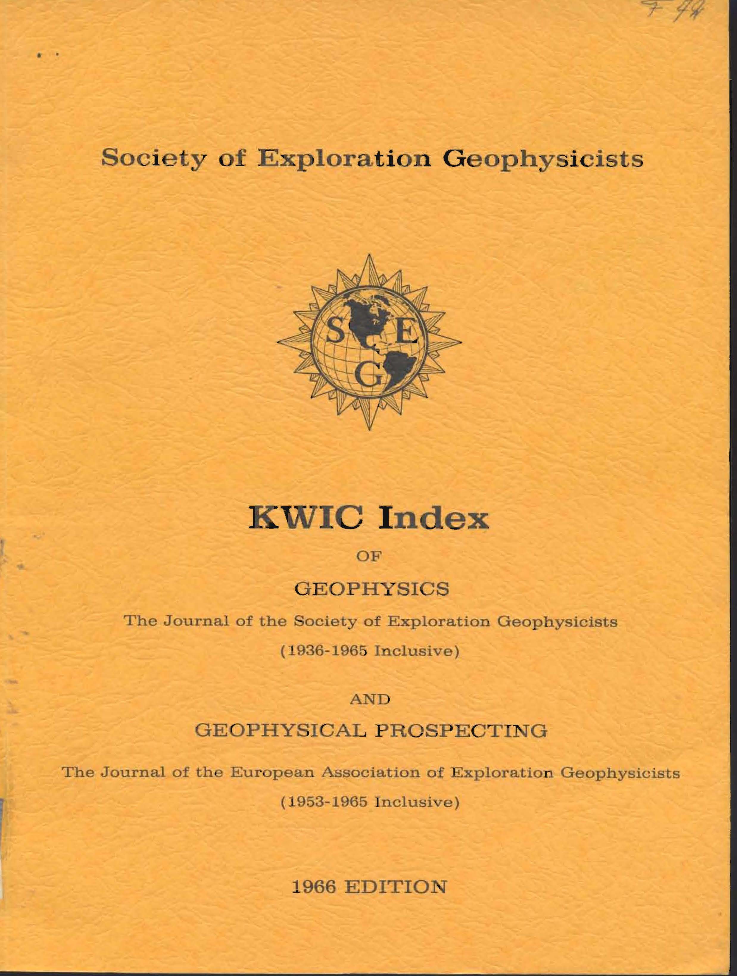 KWIC INDEX of Geophysics