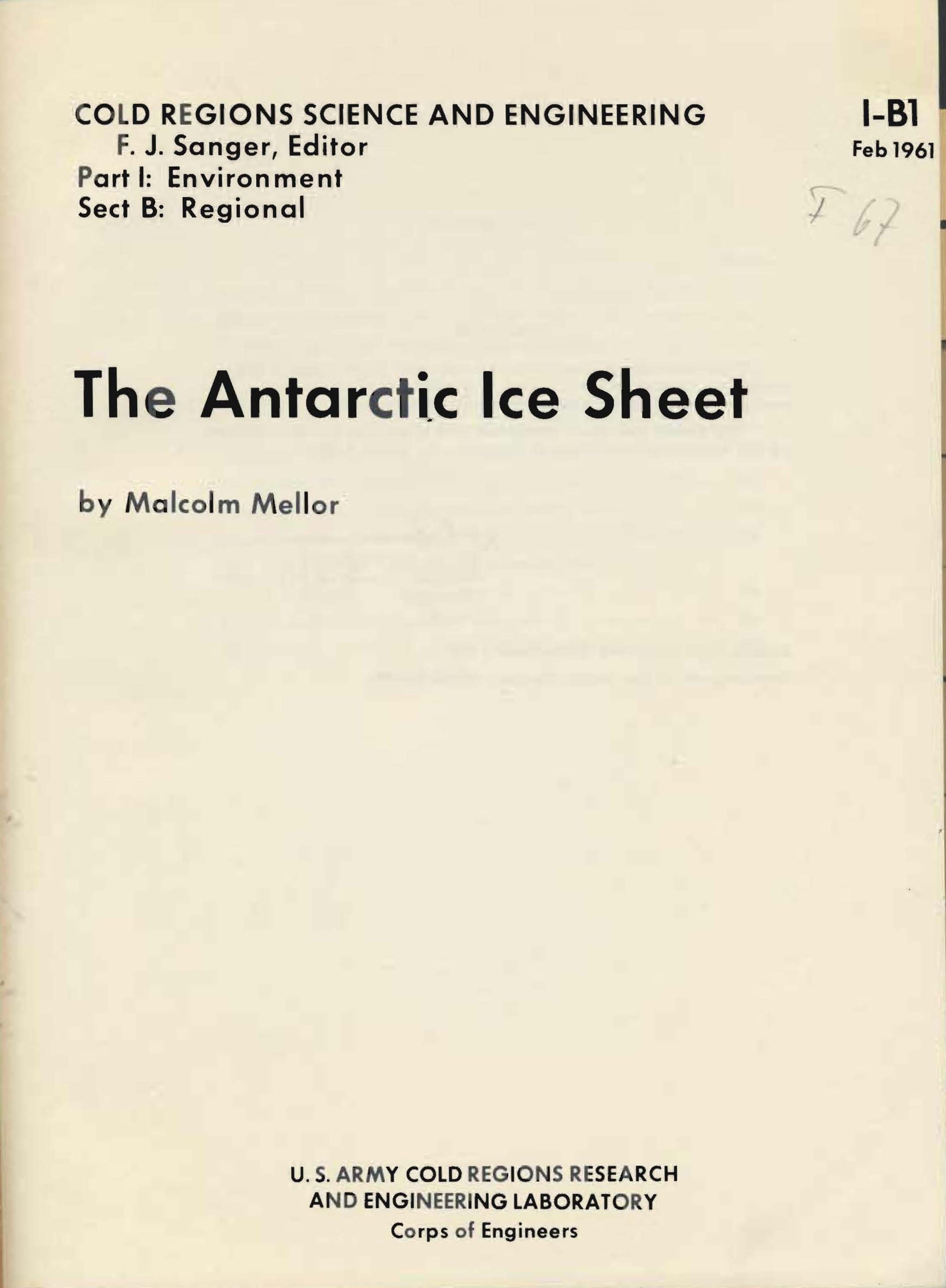 The Antartic Ice Sheet