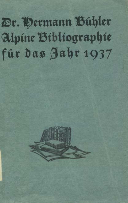 Alpine Bibliographie für das Jahr 1937